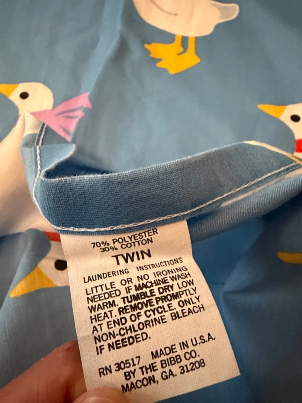 Vintage Goose Print Flat Sheet